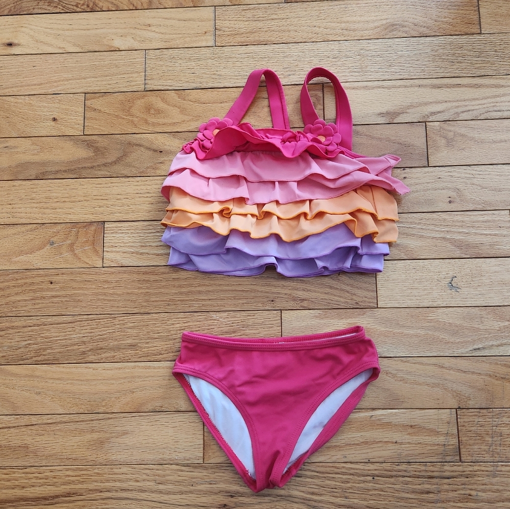 Gymboree flower ruffled bikini bathing swim suit